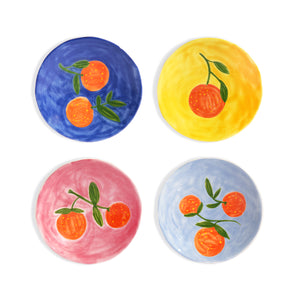 Set Of Four Orange Plates