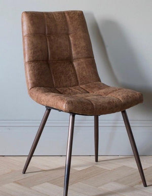 Dixi Brown Faux Leather Chair