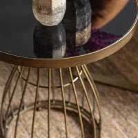 Southgate Bronzed Round Side Table With Smoked Glass Top