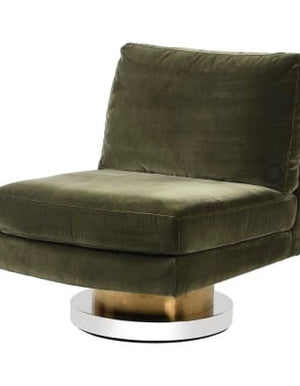 Olive Velvet Swivel Chair