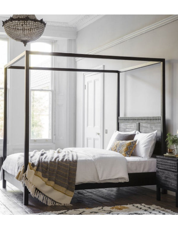 Black Boho Four Poster 5' Bed