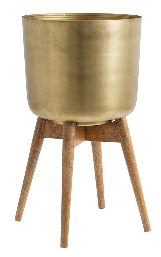 brass plant pot nz Brass Plant Pot On A Wooden Stand
