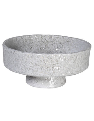 Grey Textured Footed Bowl