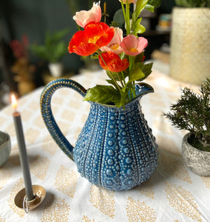 Indigo Blue Urchin Jug or Vase