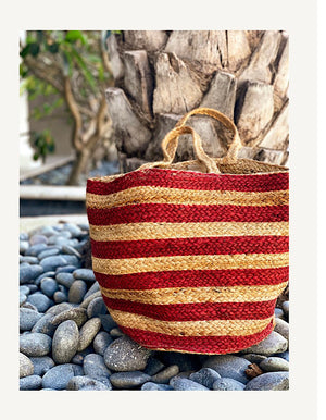 Jute Tote With Stripes