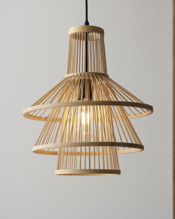 Minato Tiered Bamboo Pendant Light