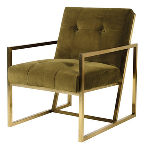 Velvet Olive Occasional Chair