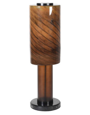 Brown Marble Effect Glass Table Lamp