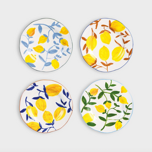 Set Of Four Lemon Twig Plates