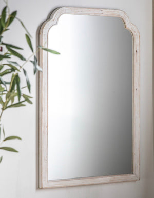 Distressed White Rectangle Wall Mirror
