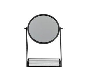 Black Desk Vanity Mirror With Tray