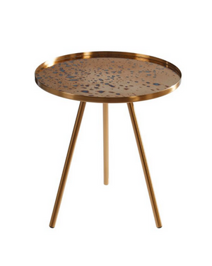 Faded Print Brass Side Table