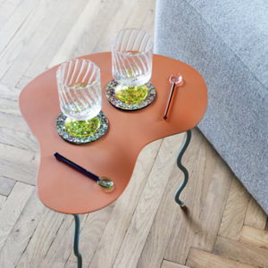 Peach Squiggle Side Table