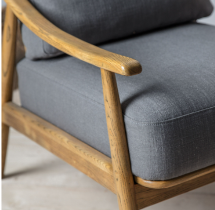 Grey linen online armchair