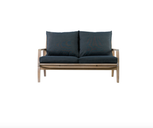 Acacia Outdoor Sofa With Charcoal Cushions
