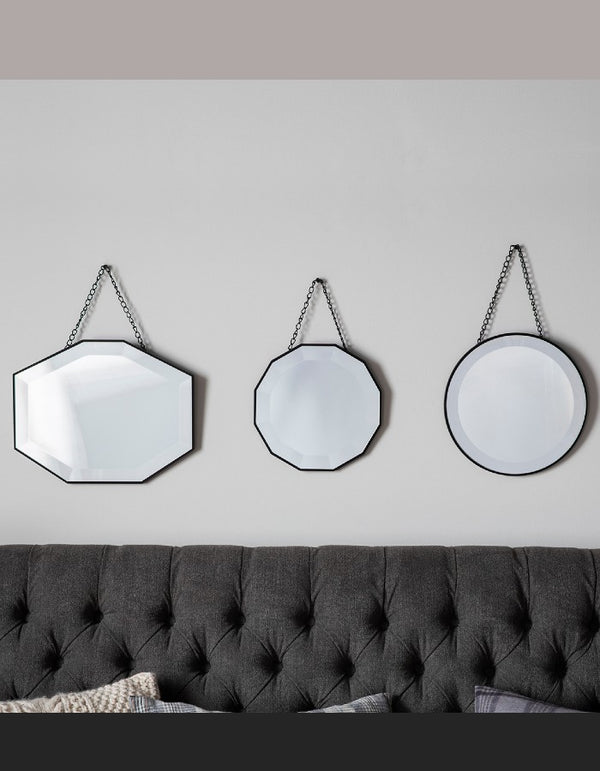 Set Of Three Bevelled Chained Mirrors -