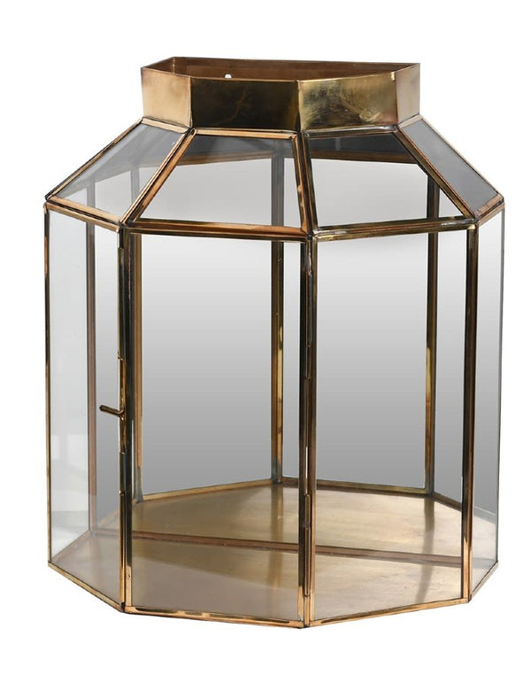 Brass Wall Lantern with Glass