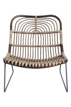 Braided Rattan Low Slung Chair