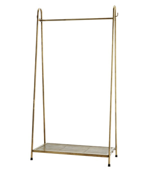 Brass Clothes Rack With Shelf