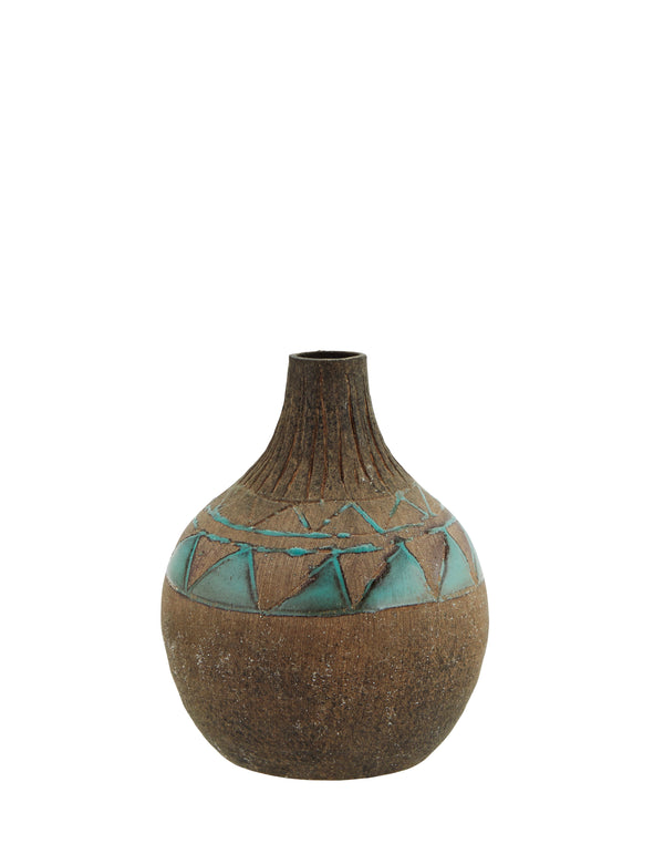 Aqua and Terracotta Vase