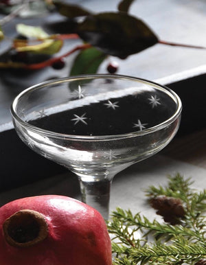 Star Etched Champagne Coupes