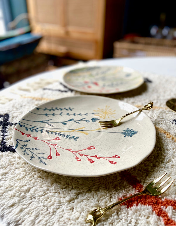 Set Of Two Floral Plates
