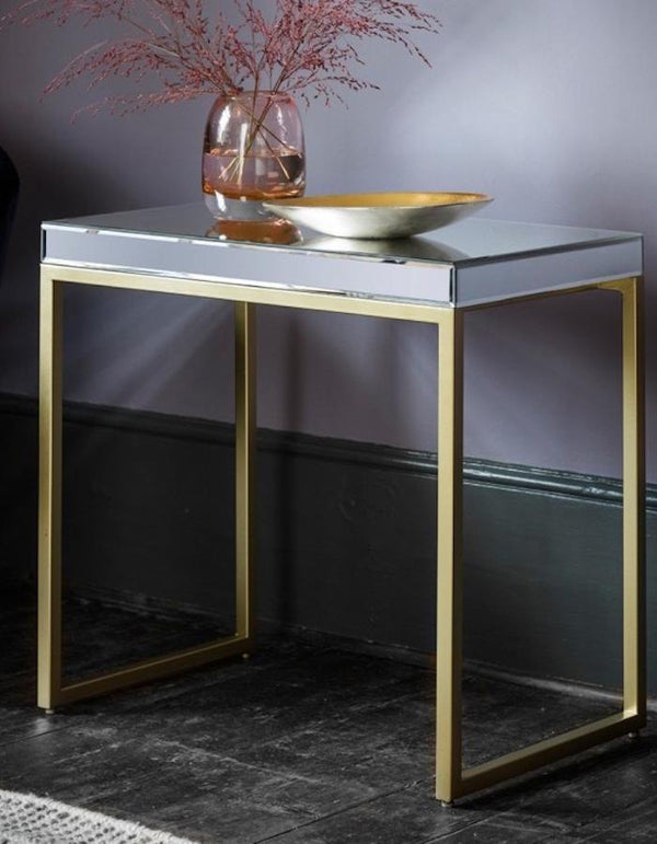 Champagne Glass Mirrored Side Table