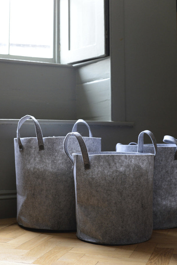 Grey Felt Storage Baskets Set - The Forest & Co.