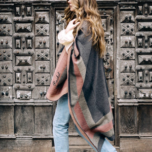https://theforestandco.com/collections/scarves-gloves/products/personalised-grey-with-dusky-pink-striped-border-poncho