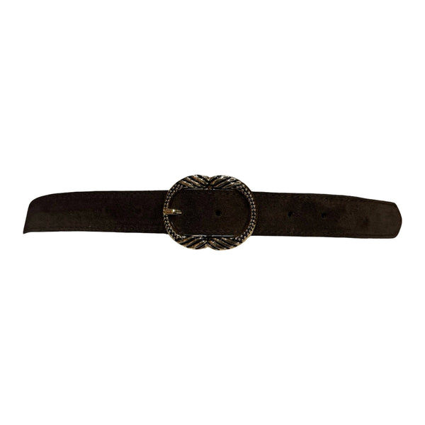 ITALIAN LEATHER BELT 019: Chocolate / S