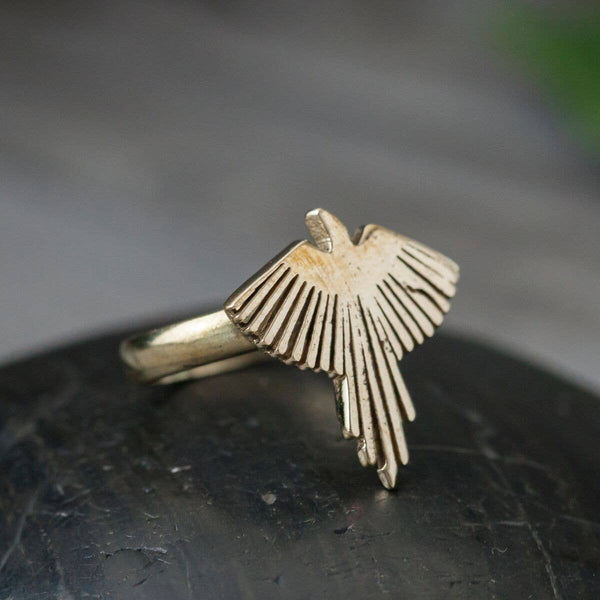 Brass Eagle Ray Ring: 9