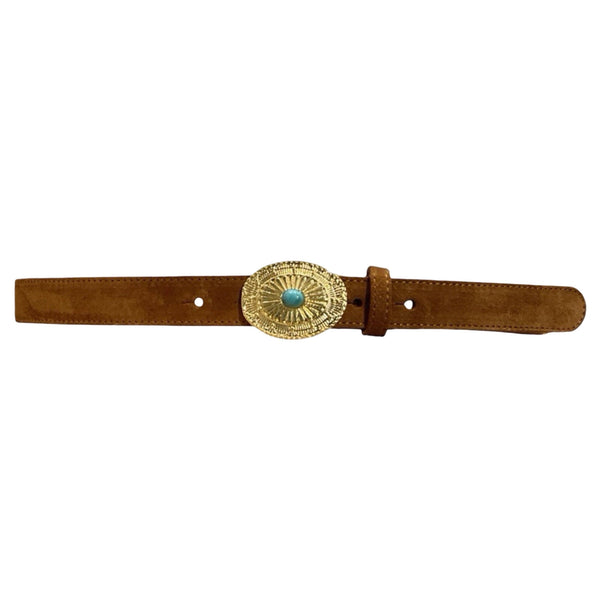 ITALIAN LEATHER BELT 018: Camel / L