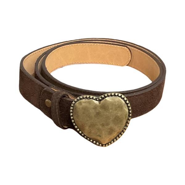 ITALIAN LEATHER BELT 028: Chocolate / M