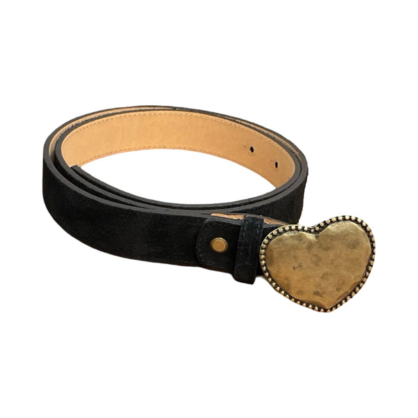 ITALIAN LEATHER BELT 028: Black-1 / M