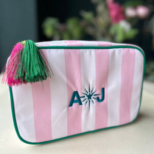 Candy stripe wash bag