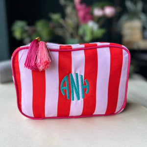 Candy stripe wash bag