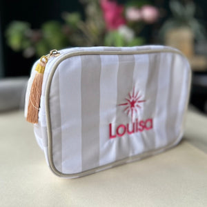 Candy stripe wash bag