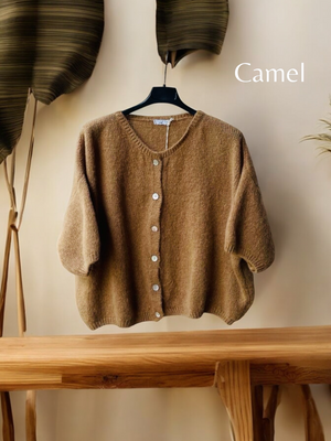 Mohair mix camel cardi