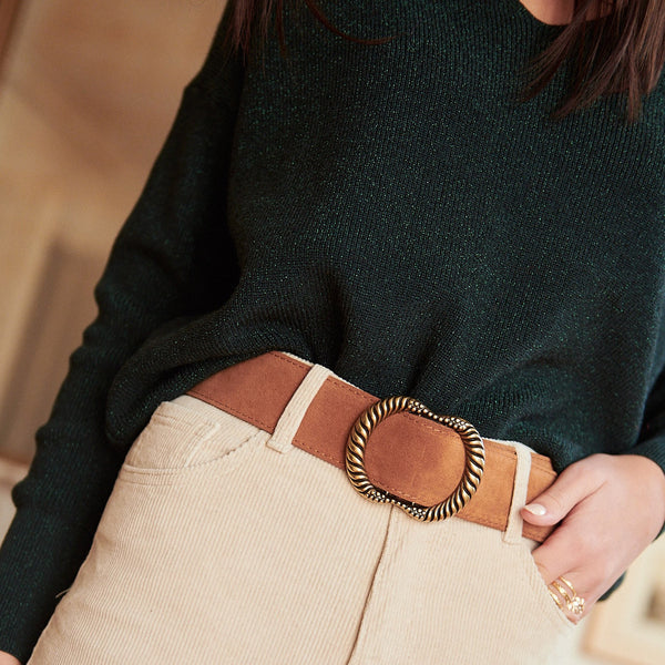 Tan suede belt