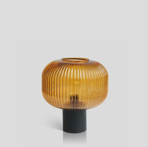 Ribbed  glass LED light in Amber