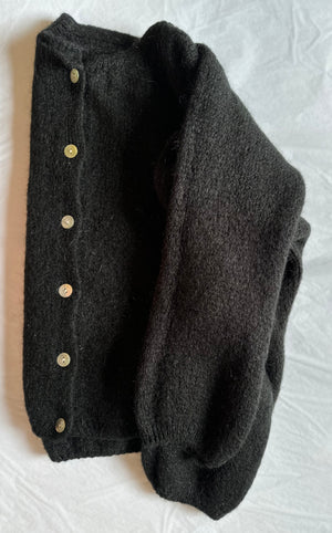 Mohair mix cardigan in Black