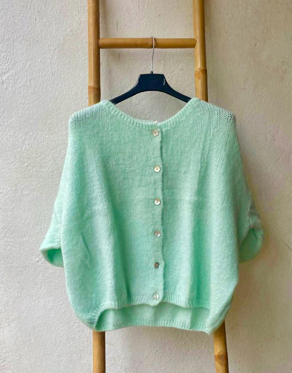 Mohair mix cardigan in Mint Green