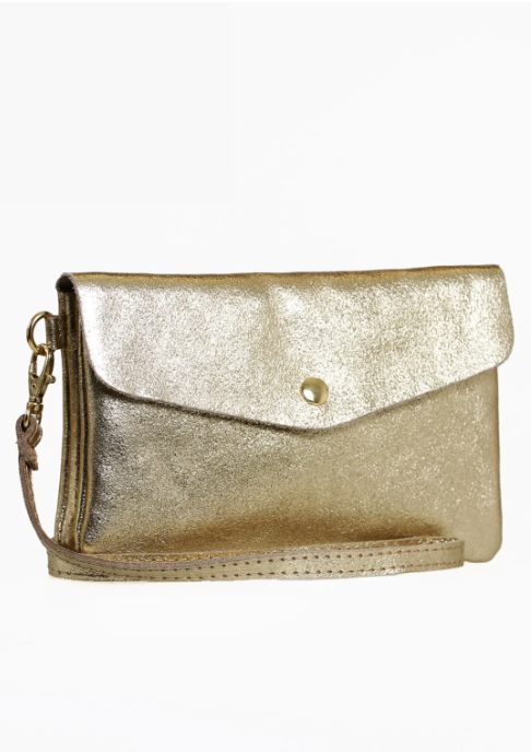 Gold Large Leather Coin Purse