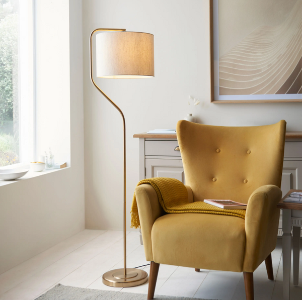 Brushed Aged Brass Floor Lamp