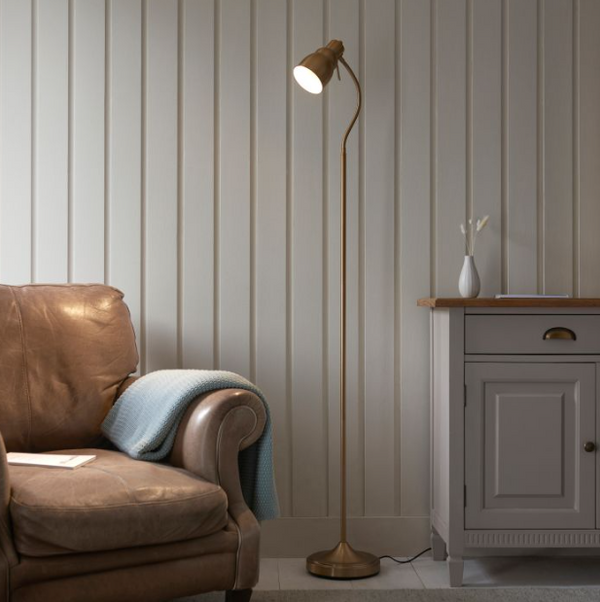 Classic Flexi Floor Lamp in brushed aged brass