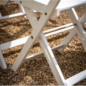 Lindos White Foldaway Dinning Table & Four Chairs