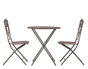 Burnished Metal Two Seater Bistro Set