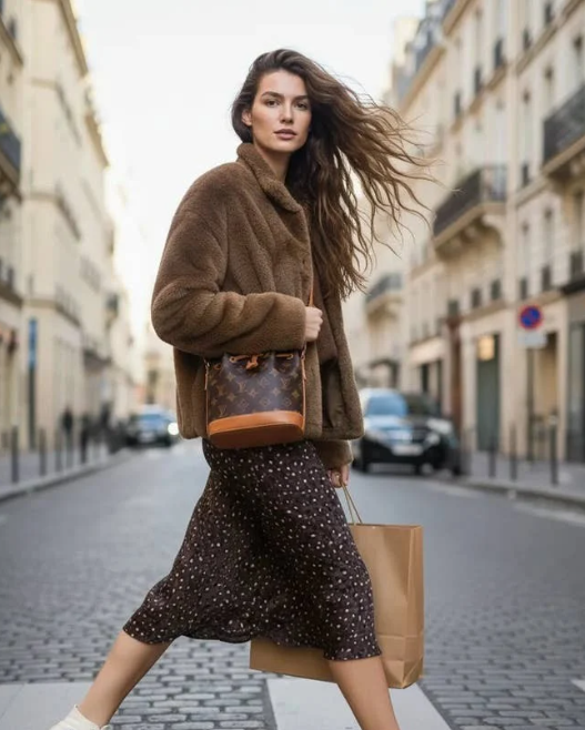 Faux Fur Jacket with Collar