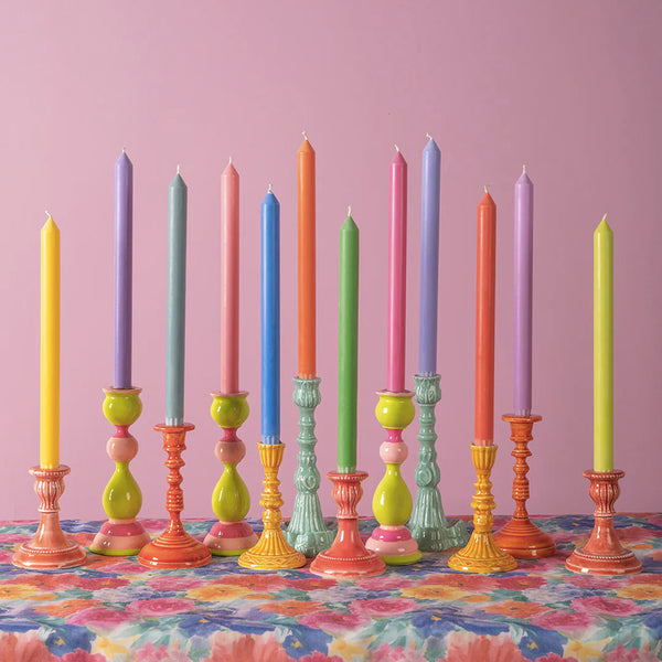 Set of Twelve Rainbow Dinner Candles