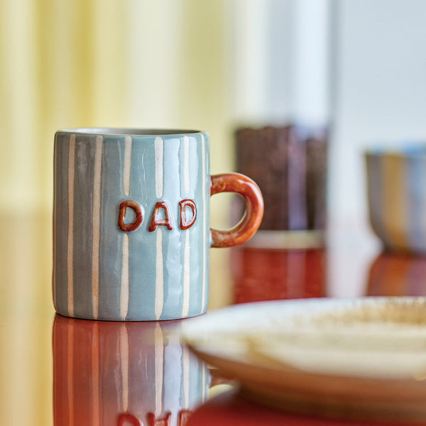 Dad Striped Stoneware Mug